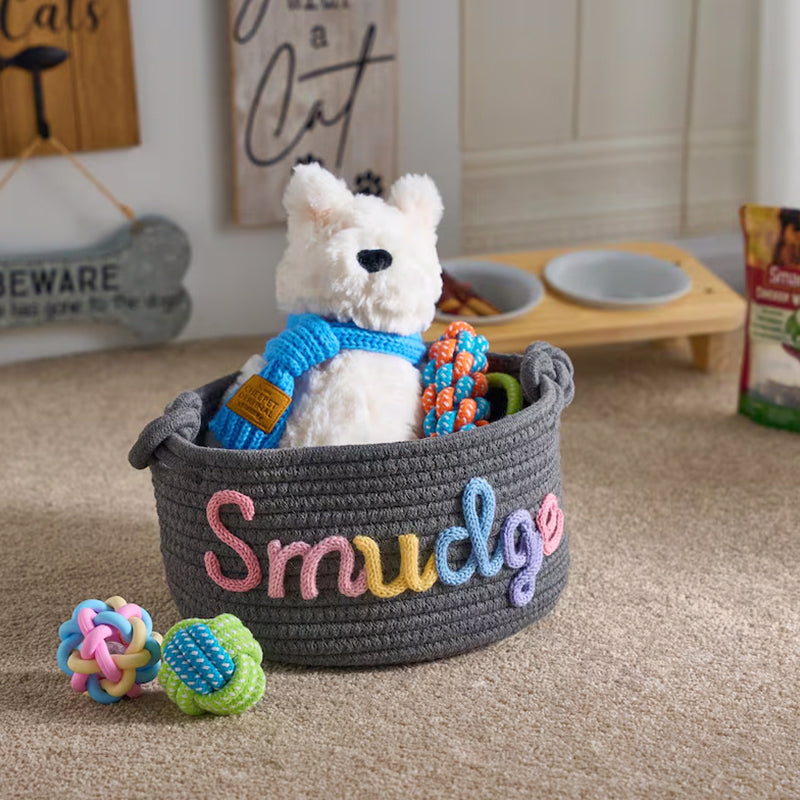 Personalized Pet Basket · Rope Cotton Basket · British made