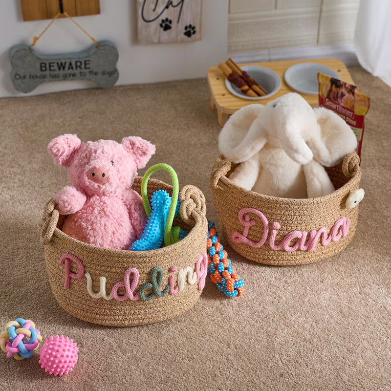 Personalized Pet Basket · Rope Cotton Basket · British made