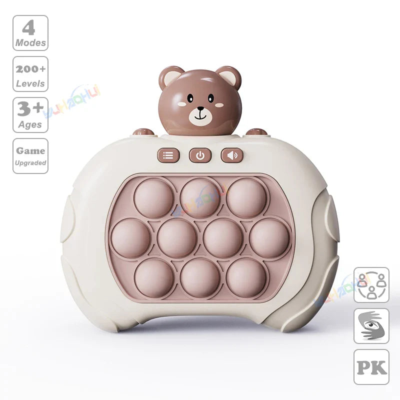 Bear Design Fast Push Retro Game Console, Speed Pushing Game For Kids, Educational Sensory Fidget Toy, Fun Gift for Adult and Child Fidget Toys Christmas