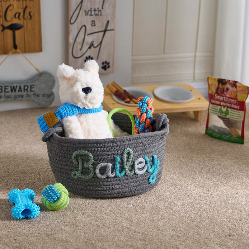Personalized Pet Basket · Rope Cotton Basket · British made